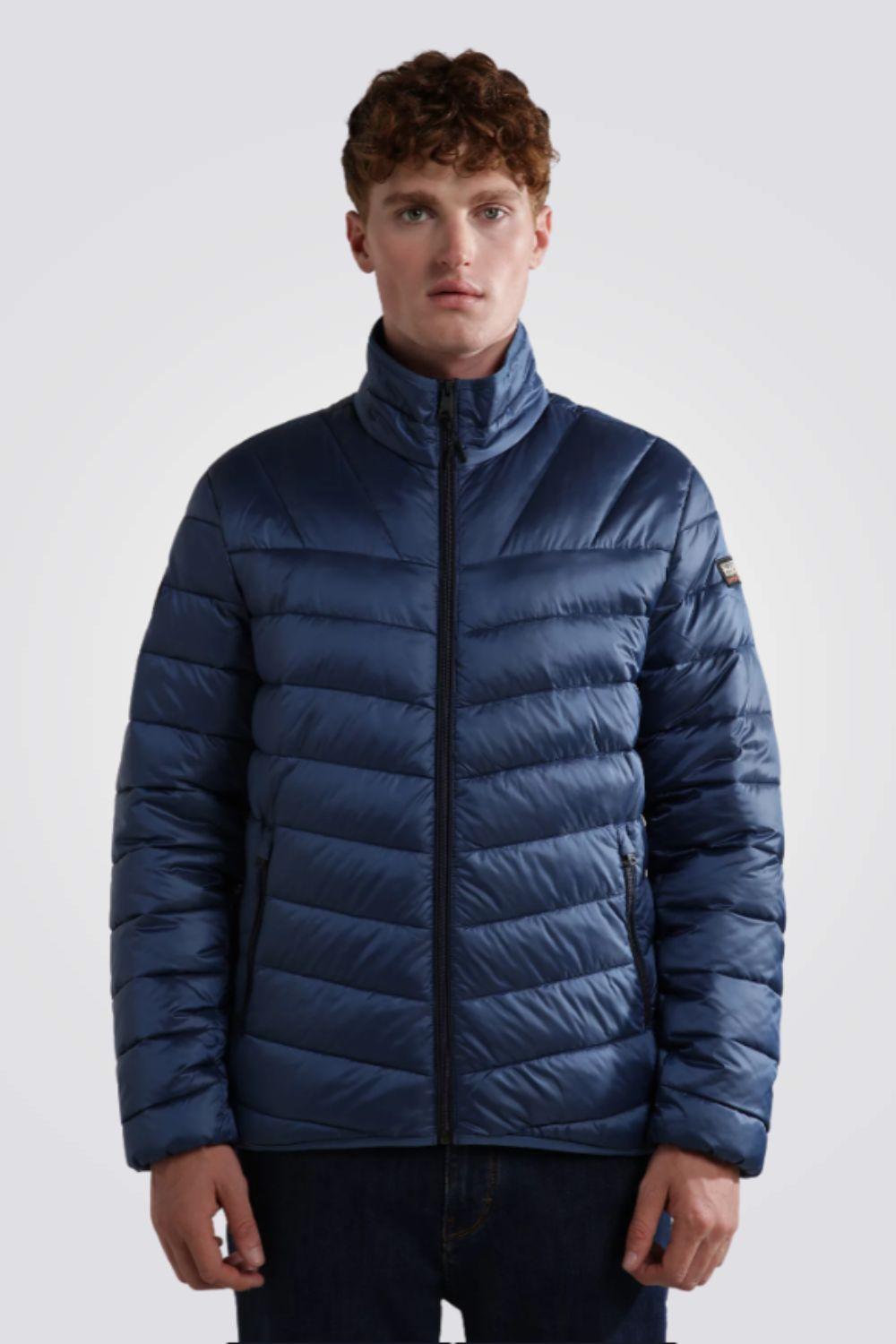 NAPAPIJRI - מעיל פוף בצבע כחול נייבי - MASHBIR//365