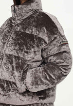 NAPAPIJRI - מעיל פוף קטיפתי בצבע חום - MASHBIR//365