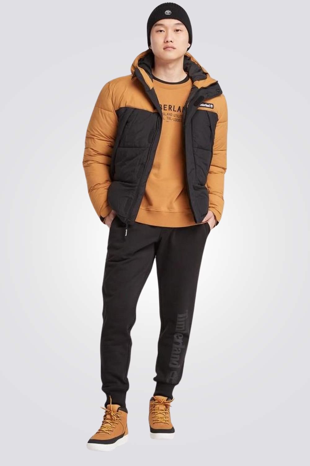 TIMBERLAND - מעיל לגברים ARCHIVE PUFFER בצבע צהוב ושחור - MASHBIR//365