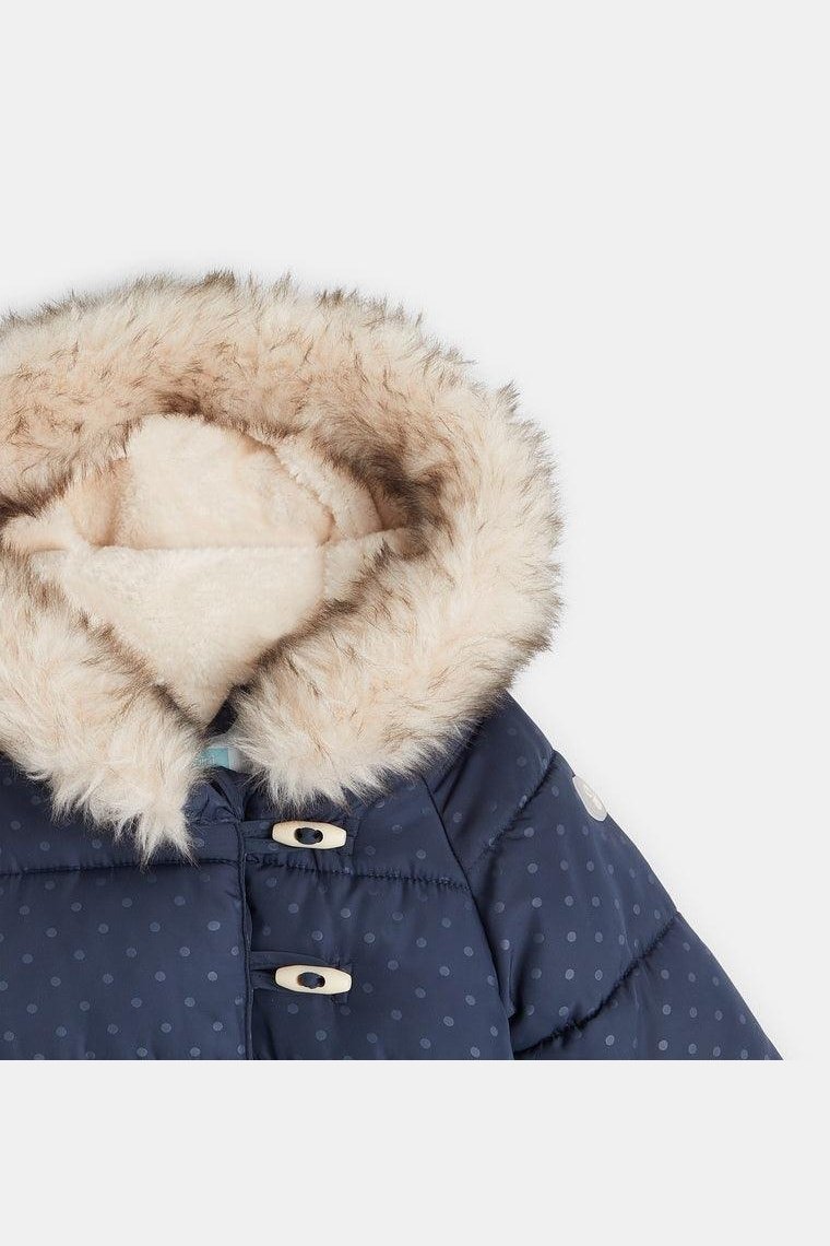 OBAIBI - מעיל עם הדפס נקודות בצבע נייבי - MASHBIR//365