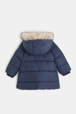 OBAIBI - מעיל עם הדפס נקודות בצבע נייבי - MASHBIR//365