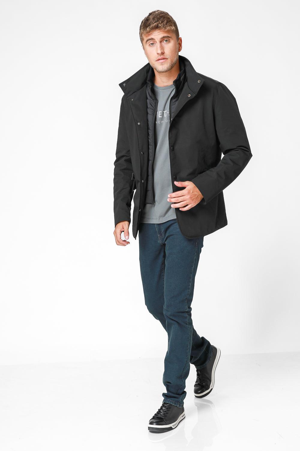 KENNETH COLE - מעיל מרופד בצבע שחור - MASHBIR//365