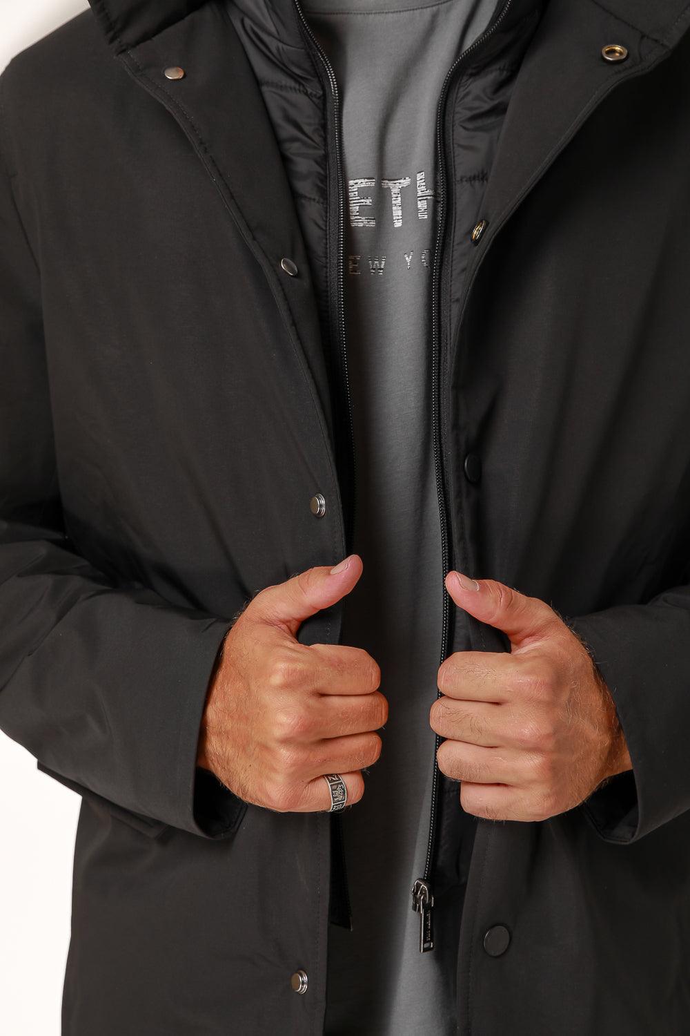 KENNETH COLE - מעיל מרופד בצבע שחור - MASHBIR//365