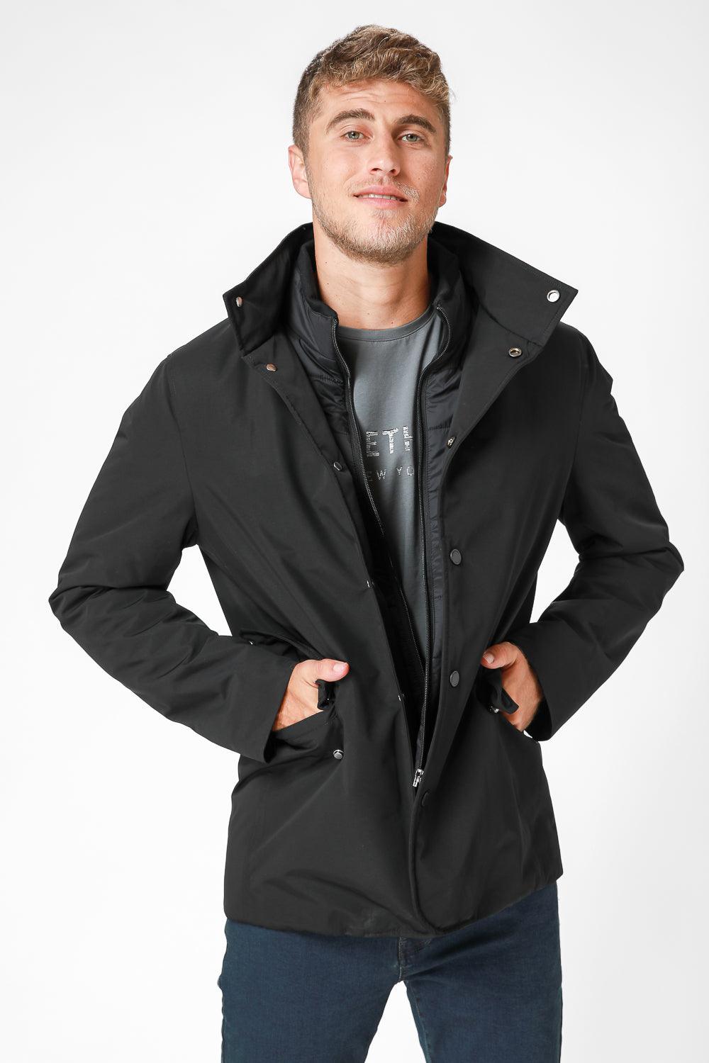 KENNETH COLE - מעיל מרופד בצבע שחור - MASHBIR//365
