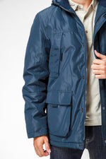 KENNETH COLE - מעיל מרופד עם כיסים צבע נייבי - MASHBIR//365