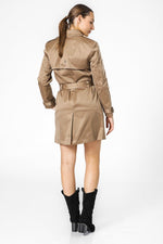 מעיל טרנץ' חום עם חגורה לנשים | קנת קול