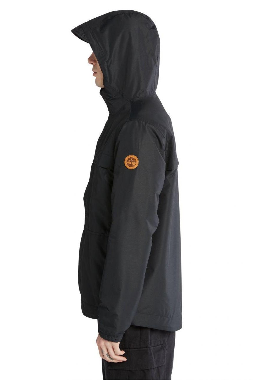 TIMBERLAND - מעיל רוח עם רוכסן וכובע בצבע שחור - MASHBIR//365