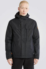 TIMBERLAND - מעיל רוח עם רוכסן וכובע בצבע שחור - MASHBIR//365