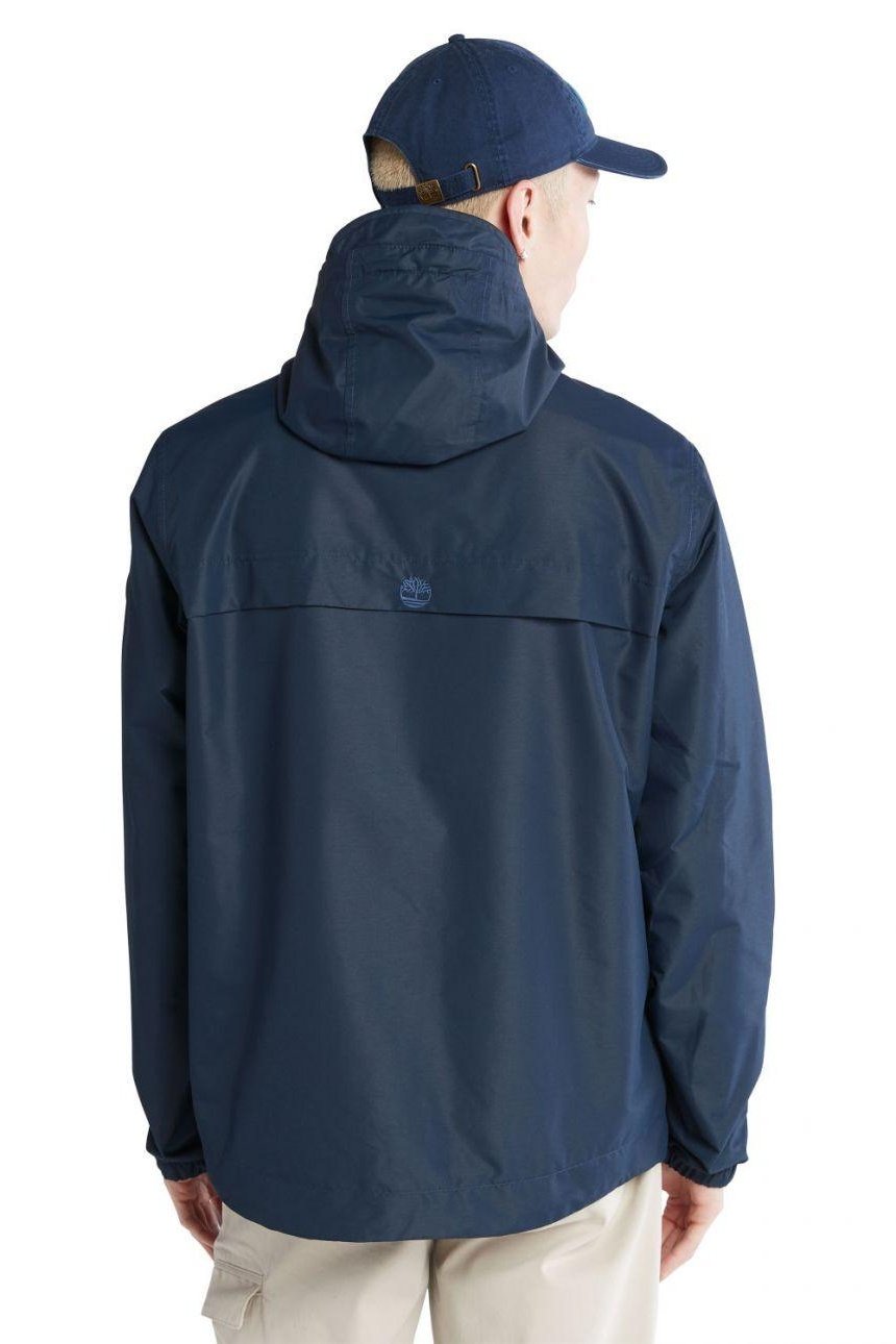 TIMBERLAND - מעיל רוח עם רוכסן וכובע בצבע כחול נייבי - MASHBIR//365