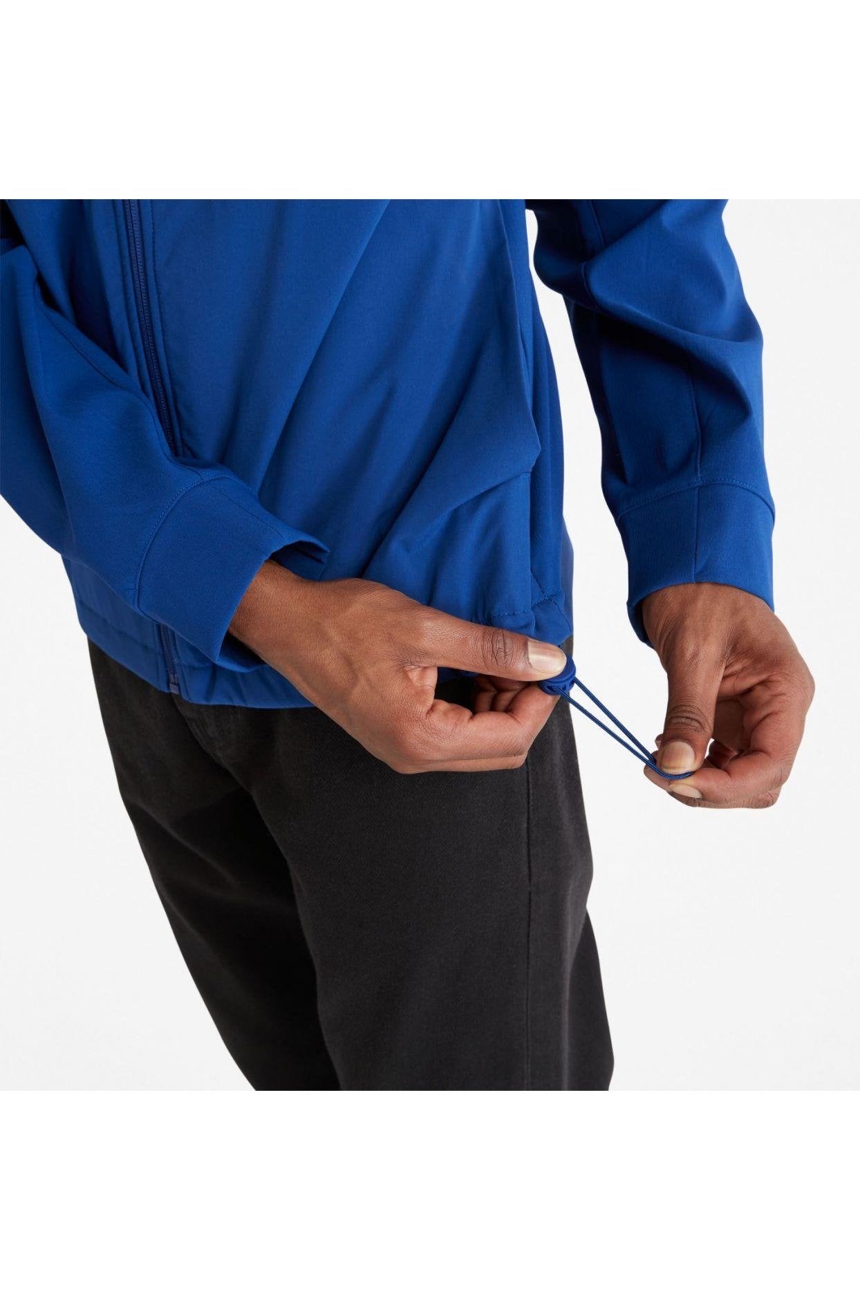 TIMBERLAND - מעיל סופטשל היברידי כחול עם לוגו בחזית - MASHBIR//365