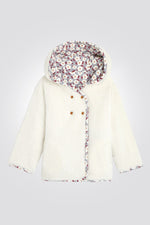 OBAIBI - מעיל תינוקות דו צדדי הדפס פרחים ולבן - MASHBIR//365