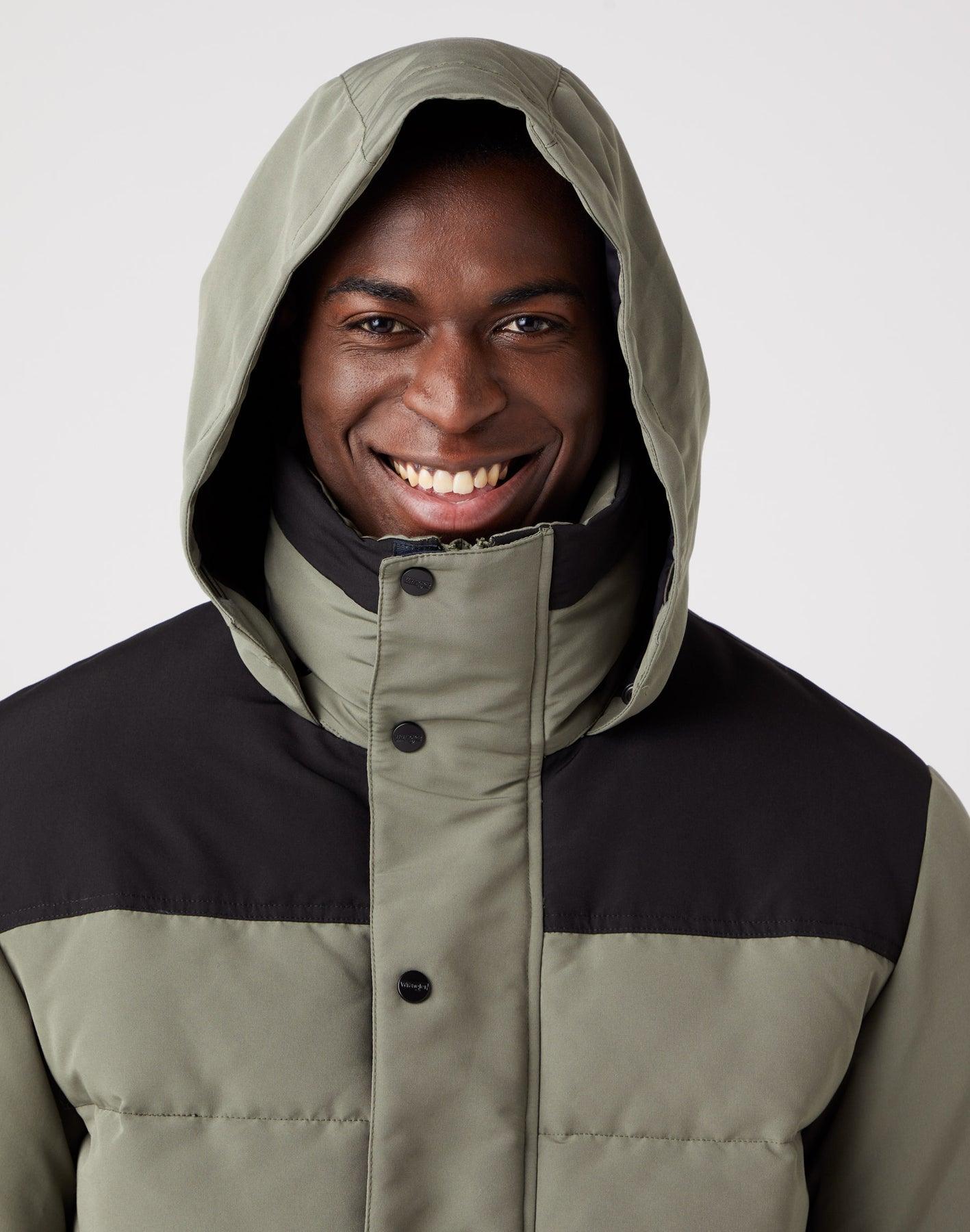 WRANGLER - מעיל צווארון גבוה בצבע ירוק זית - MASHBIR//365