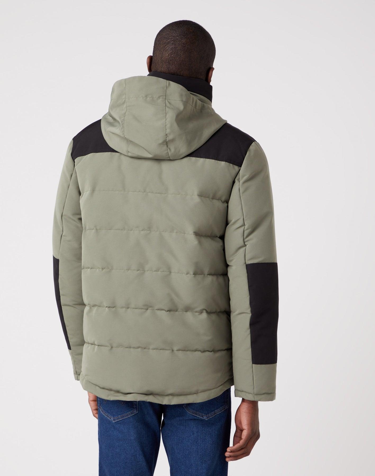 WRANGLER - מעיל צווארון גבוה בצבע ירוק זית - MASHBIR//365