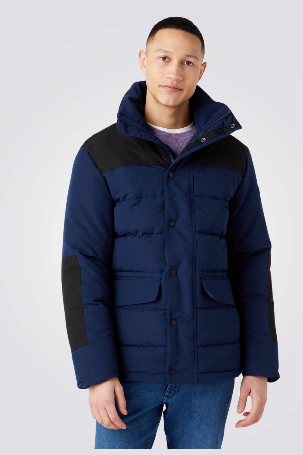 WRANGLER - מעיל צווארון גבוה בצבע נייבי - MASHBIR//365