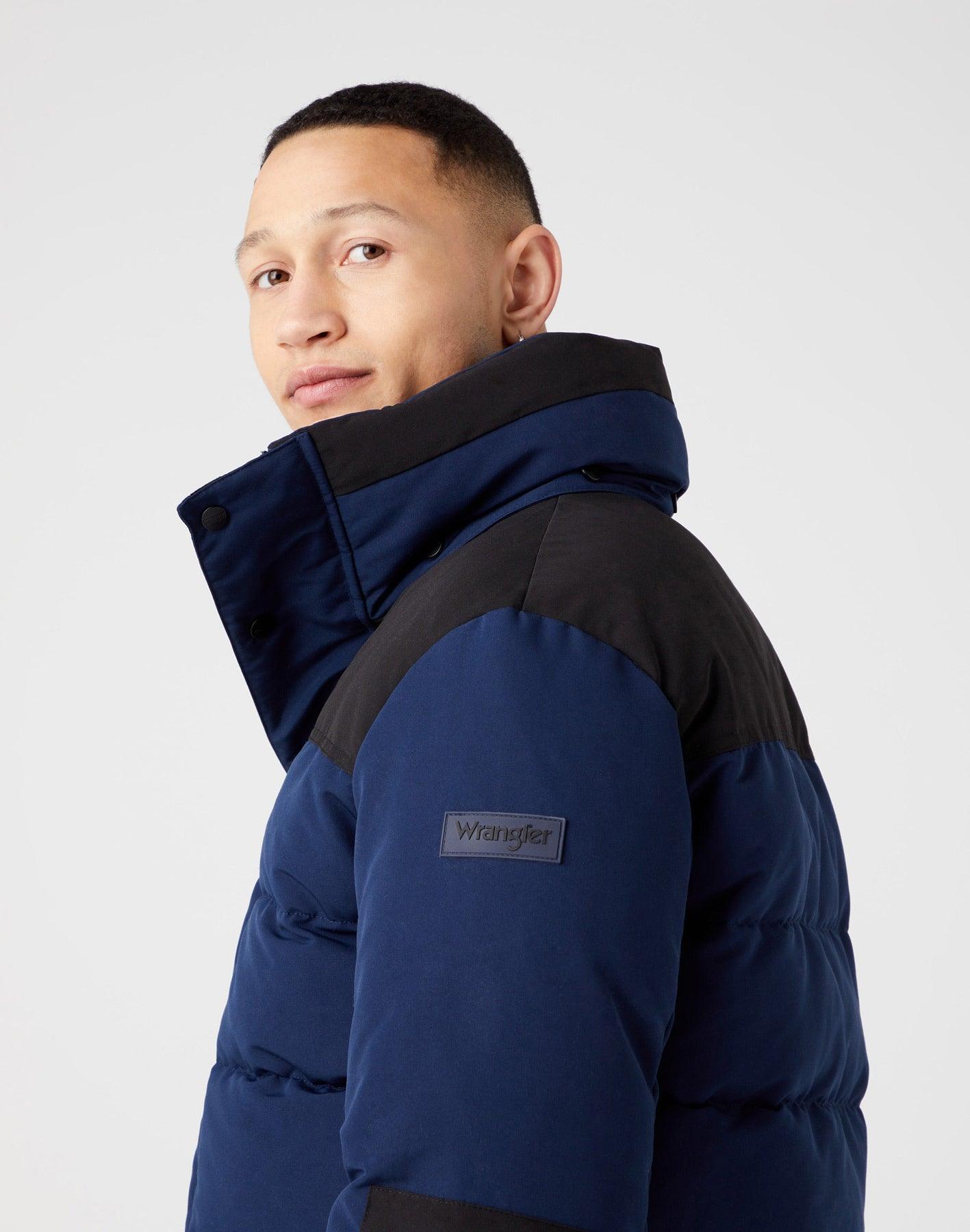 WRANGLER - מעיל צווארון גבוה בצבע נייבי - MASHBIR//365