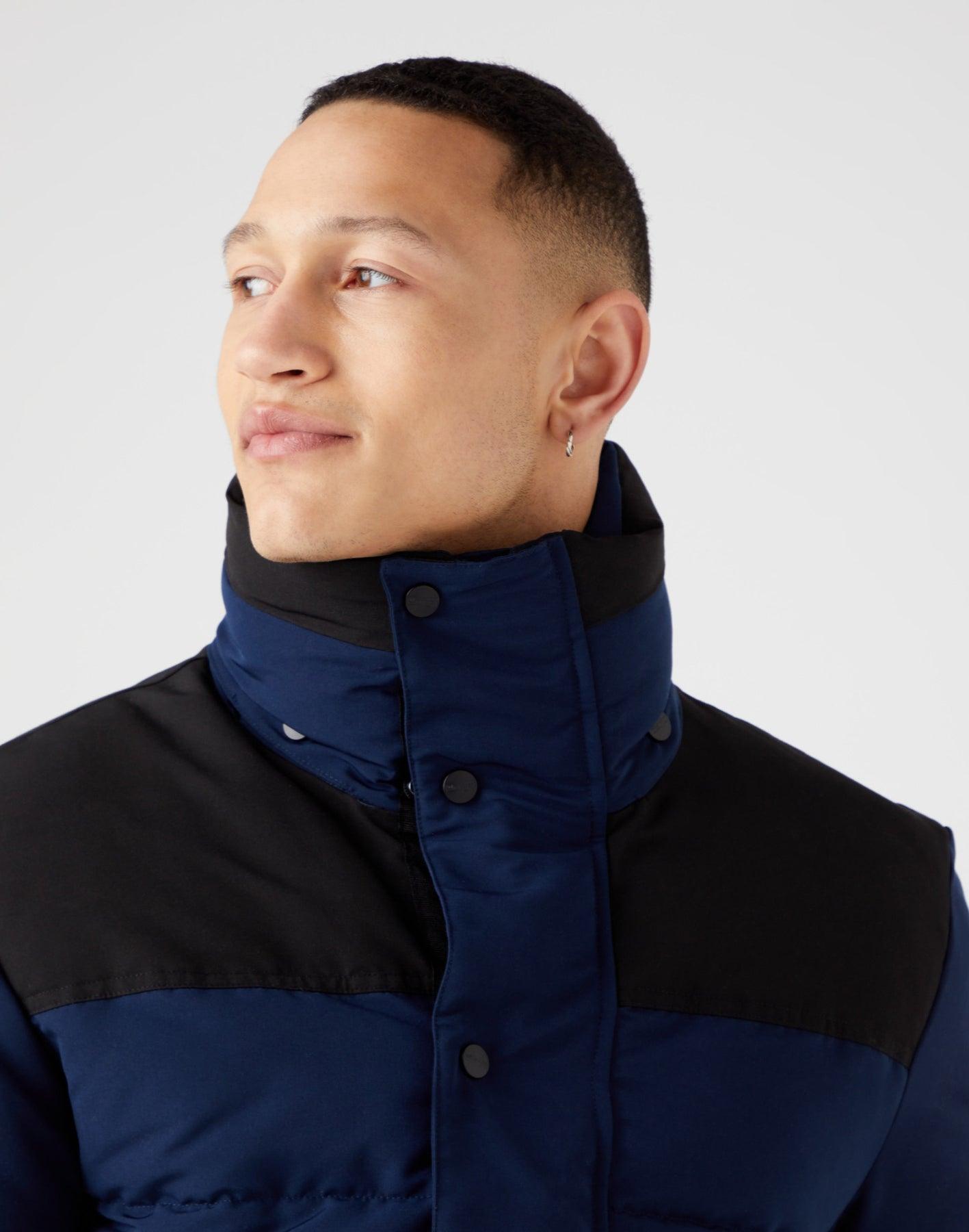 WRANGLER - מעיל צווארון גבוה בצבע נייבי - MASHBIR//365