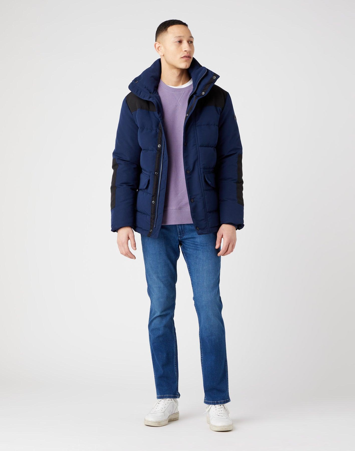 WRANGLER - מעיל צווארון גבוה בצבע נייבי - MASHBIR//365