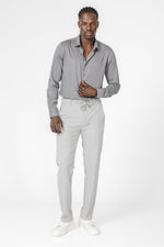 KENNETH COLE - מכנס אלגנט עם שרוך בצבע אפור - MASHBIR//365