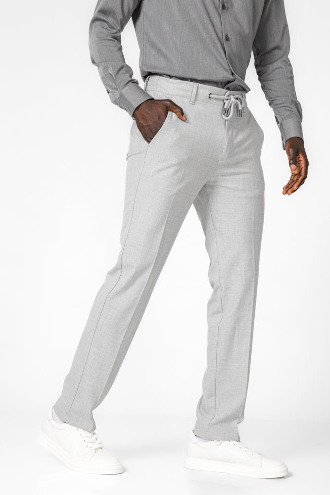 KENNETH COLE - מכנס אלגנט עם שרוך בצבע אפור - MASHBIR//365