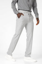 KENNETH COLE - מכנס אלגנט עם שרוך בצבע אפור - MASHBIR//365