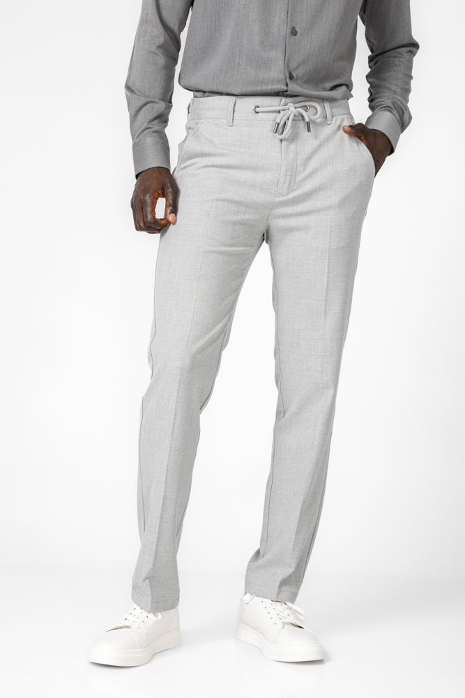 KENNETH COLE - מכנס אלגנט עם שרוך בצבע אפור - MASHBIR//365