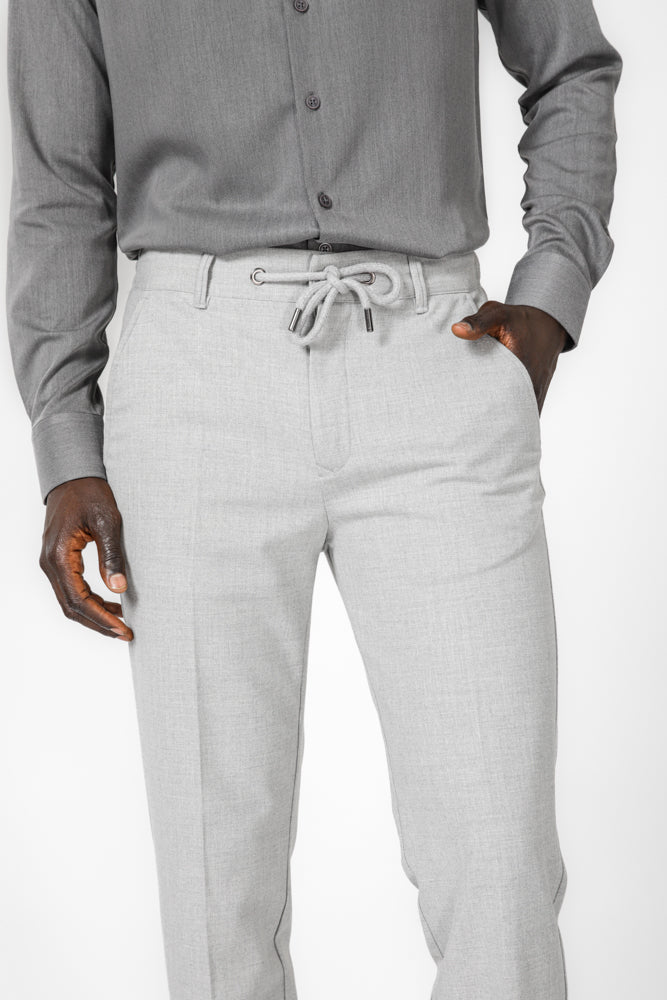 KENNETH COLE - מכנס אלגנט עם שרוך בצבע אפור - MASHBIR//365