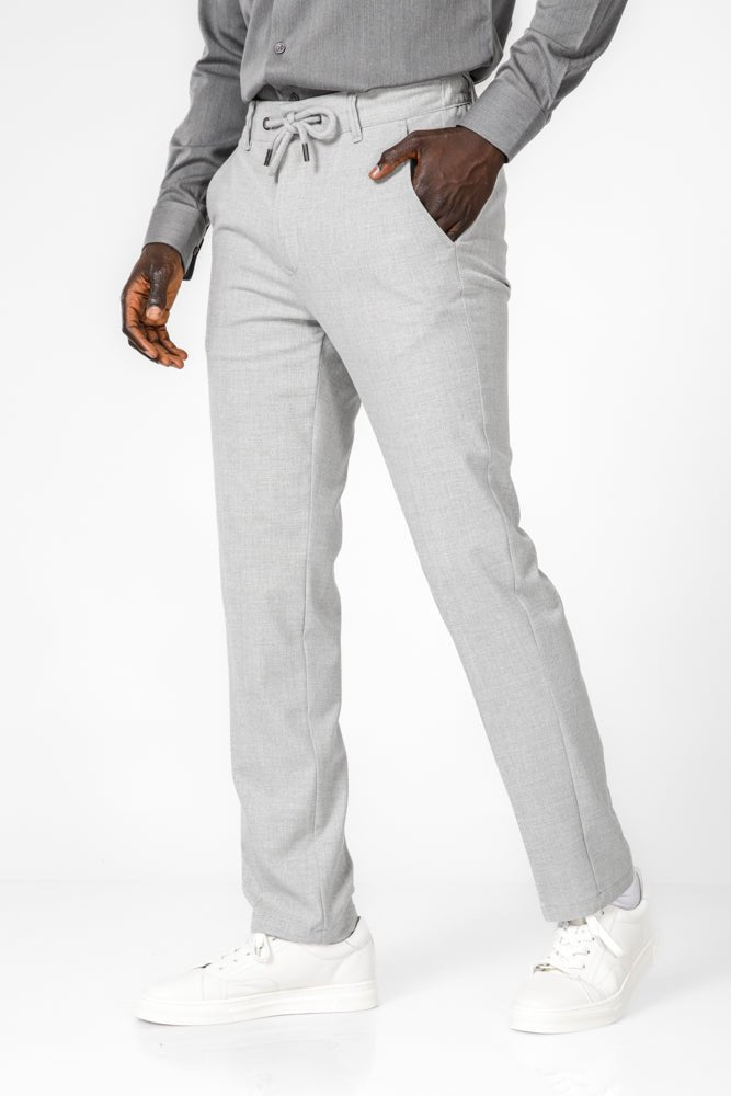 KENNETH COLE - מכנס אלגנט עם שרוך בצבע אפור - MASHBIR//365
