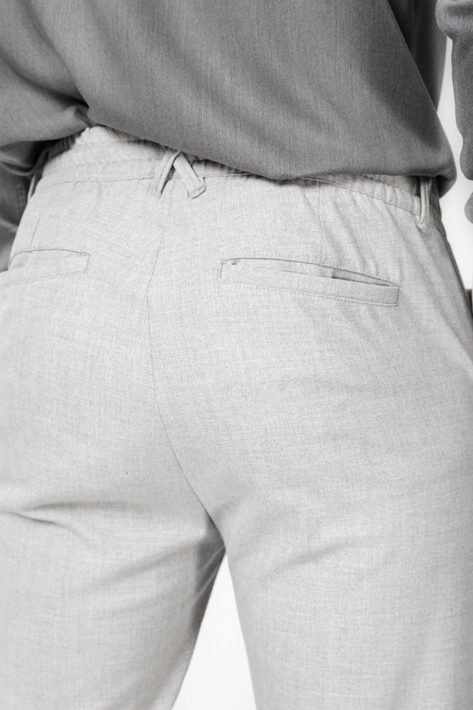 KENNETH COLE - מכנס אלגנט עם שרוך בצבע אפור - MASHBIR//365