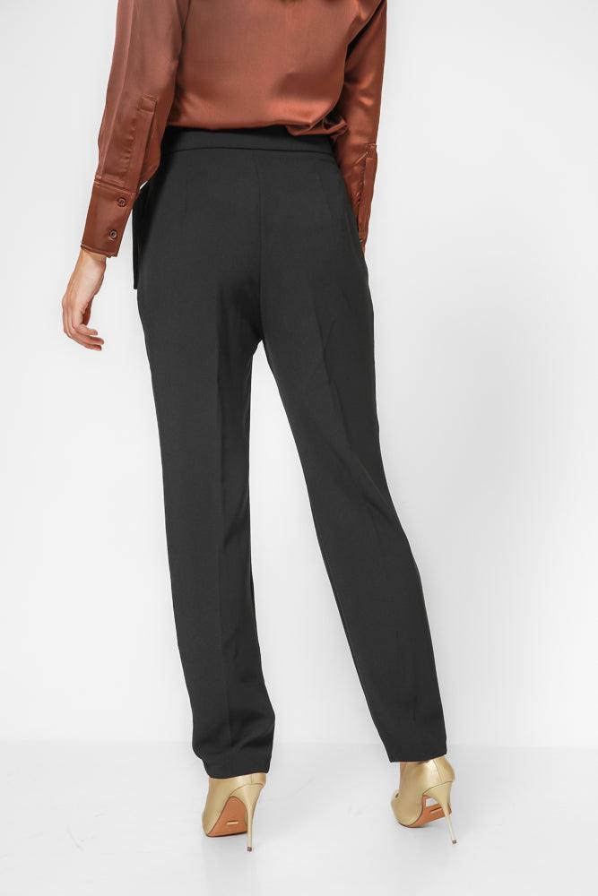 KENNETH COLE - מכנס אלגנטי עם חגורה בצבע שחור - MASHBIR//365