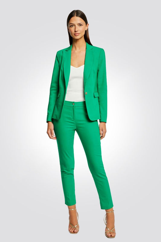 MORGAN - מכנס ארוך מחויט בצבע ירוק - MASHBIR//365