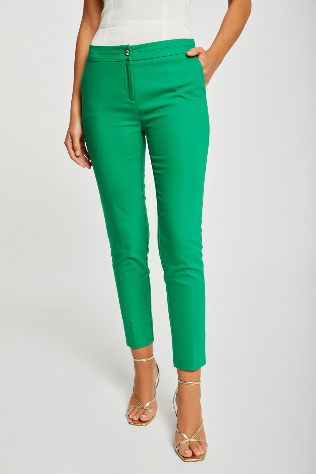 MORGAN - מכנס ארוך מחויט בצבע ירוק - MASHBIR//365