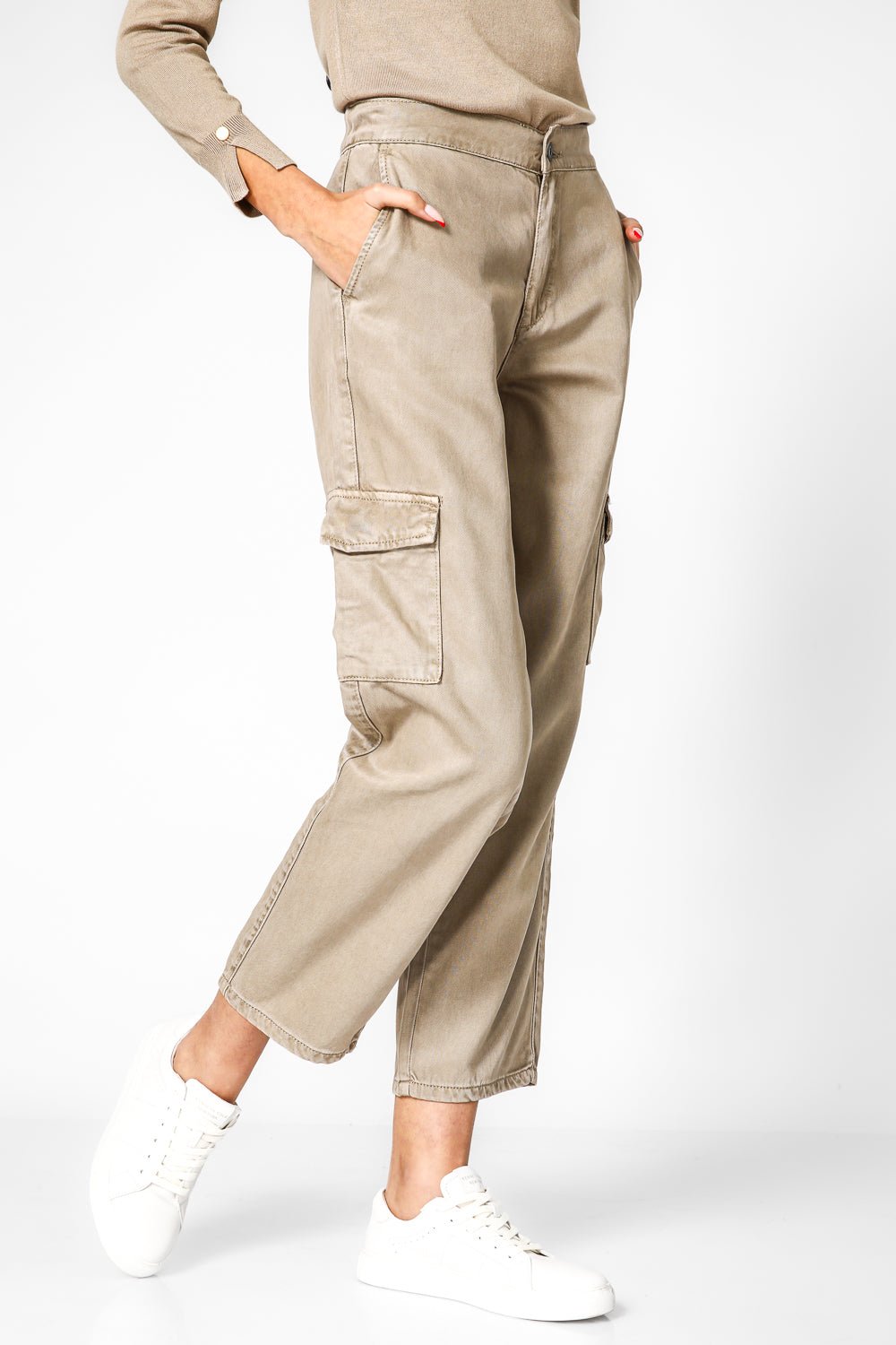 KENNETH COLE - מכנס דגמ"ח צבע בז' - MASHBIR//365