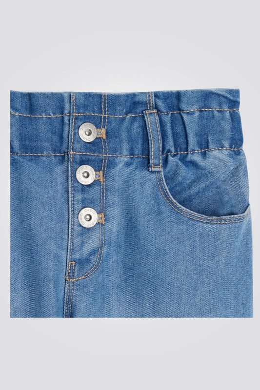 OKAIDI - מכנס גינס לילדות עם גומי במותן ו3 כפתורים בחזית - MASHBIR//365