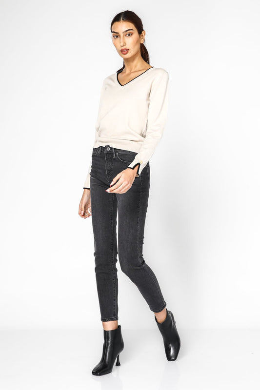 KENNETH COLE - מכנס ג'ינס SKINNY שחור - MASHBIR//365