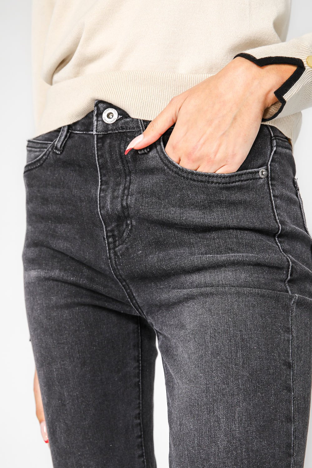KENNETH COLE - מכנס ג'ינס SKINNY שחור - MASHBIR//365