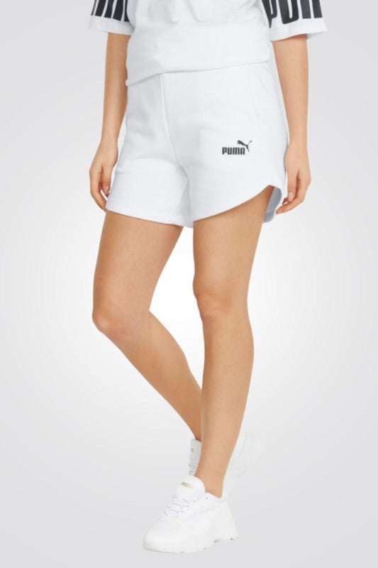 PUMA - מכנס קצר ESS 5 High Waist Sh בצבע לבן - MASHBIR//365