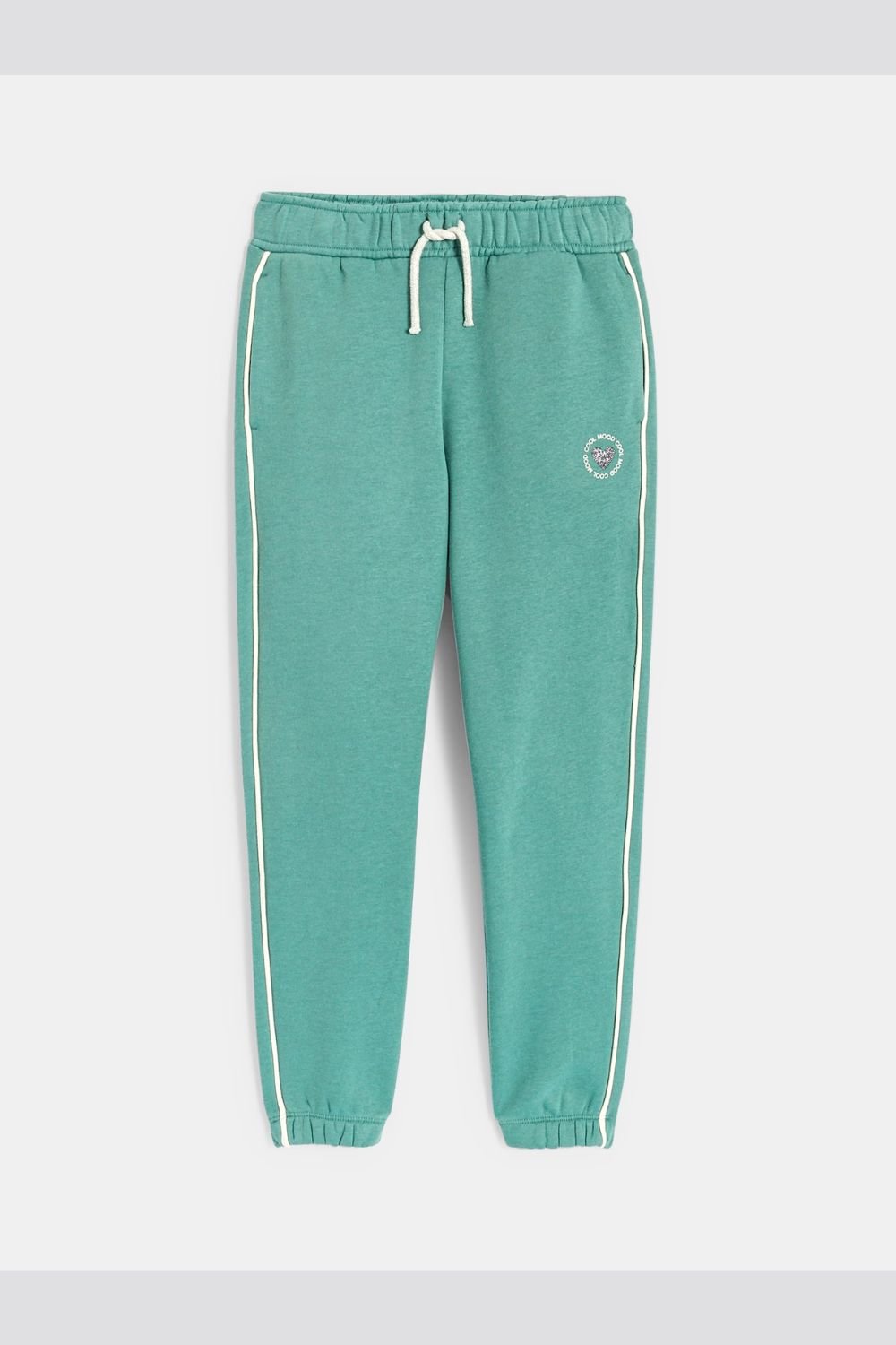 OKAIDI - מכנס טרנינג לילדות עם גומי למטה בירוק מנטה עם לב מקדימה - MASHBIR//365