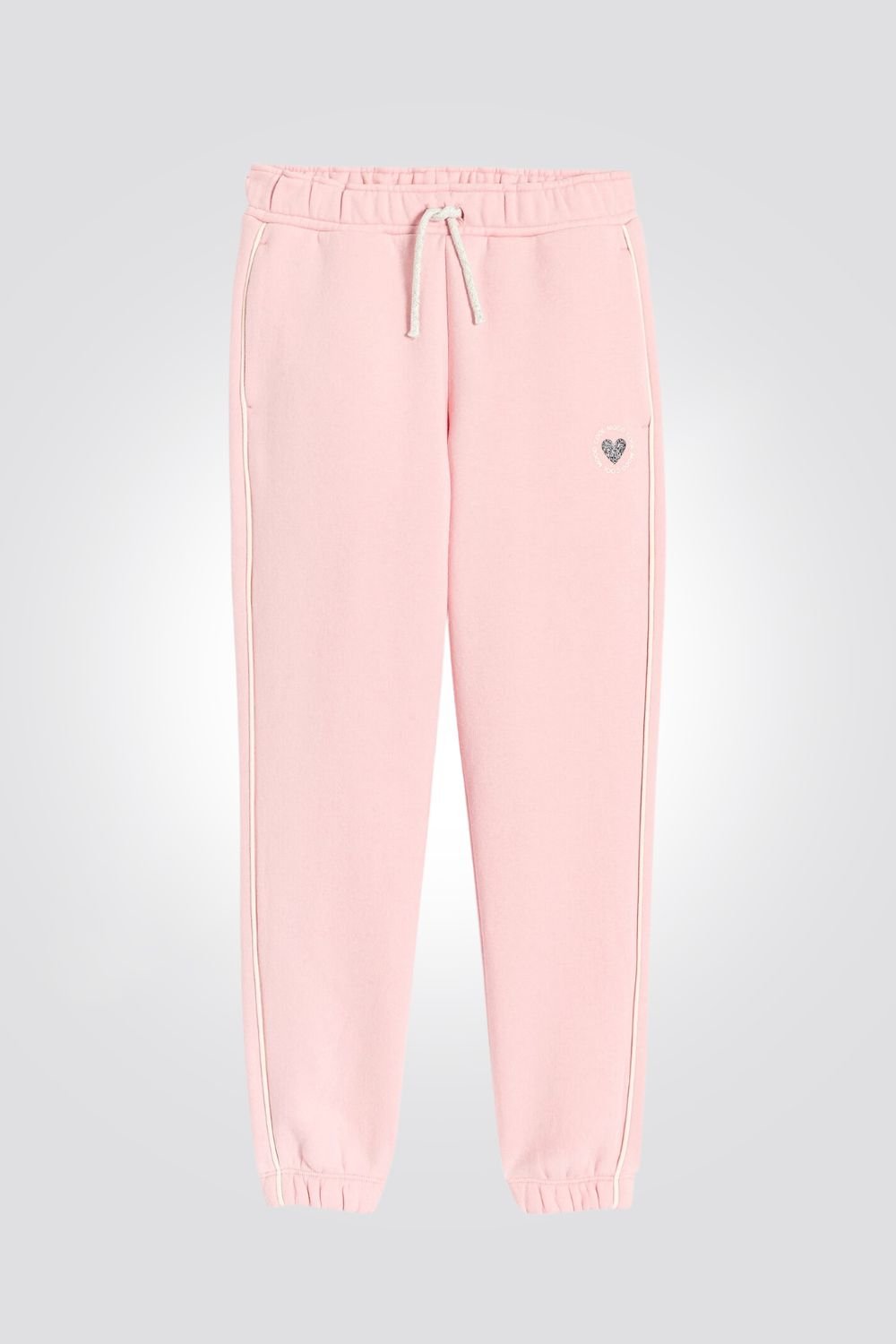 OKAIDI - מכנס טרנינג לילדות עם גומי למטה בורוד עם לב מקדימה - MASHBIR//365