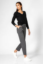 מכנס סיגר משובץ בצבע אפור | קנת קול