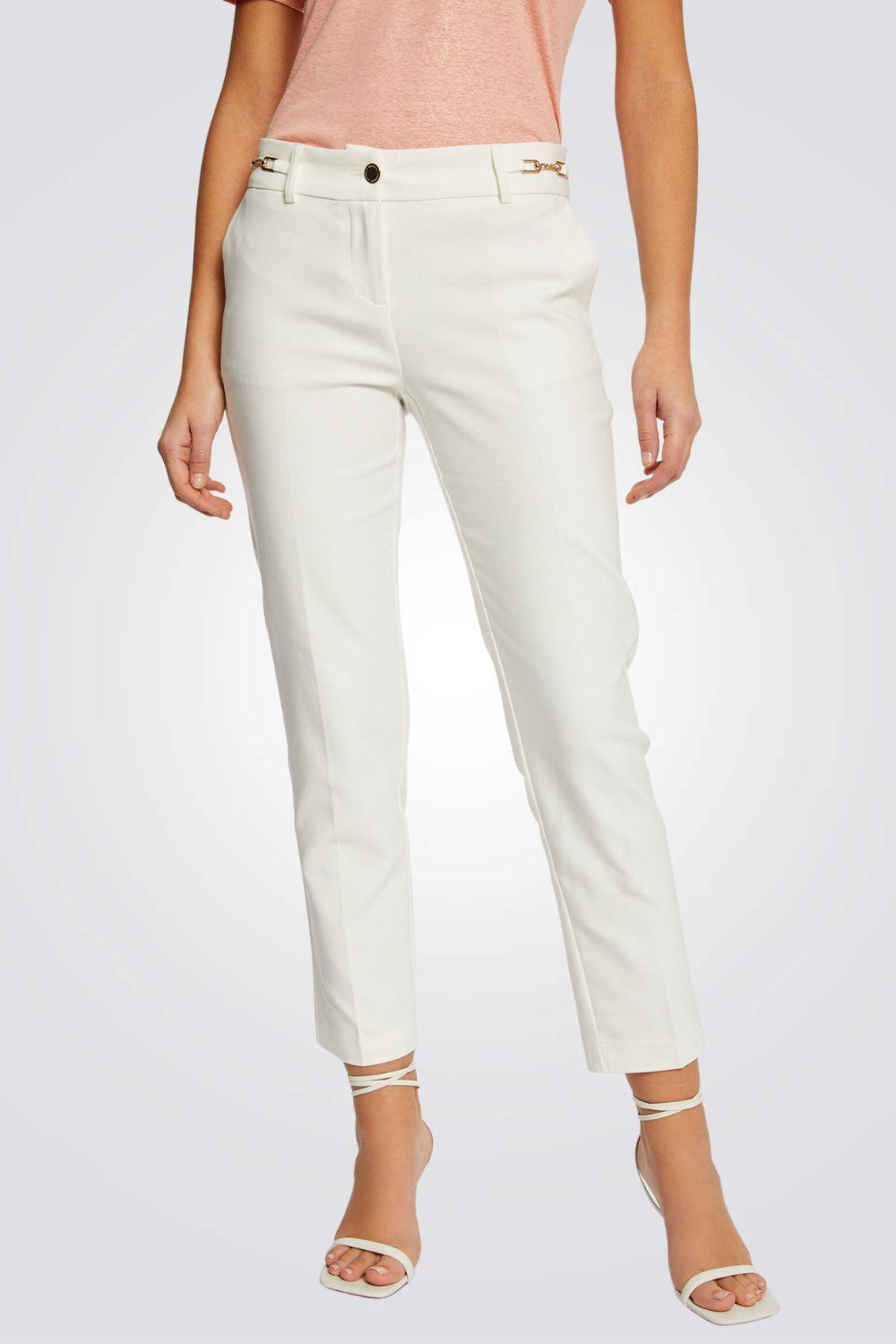 MORGAN - מכנסי אלגנט בצבע OFF WHITE - MASHBIR//365