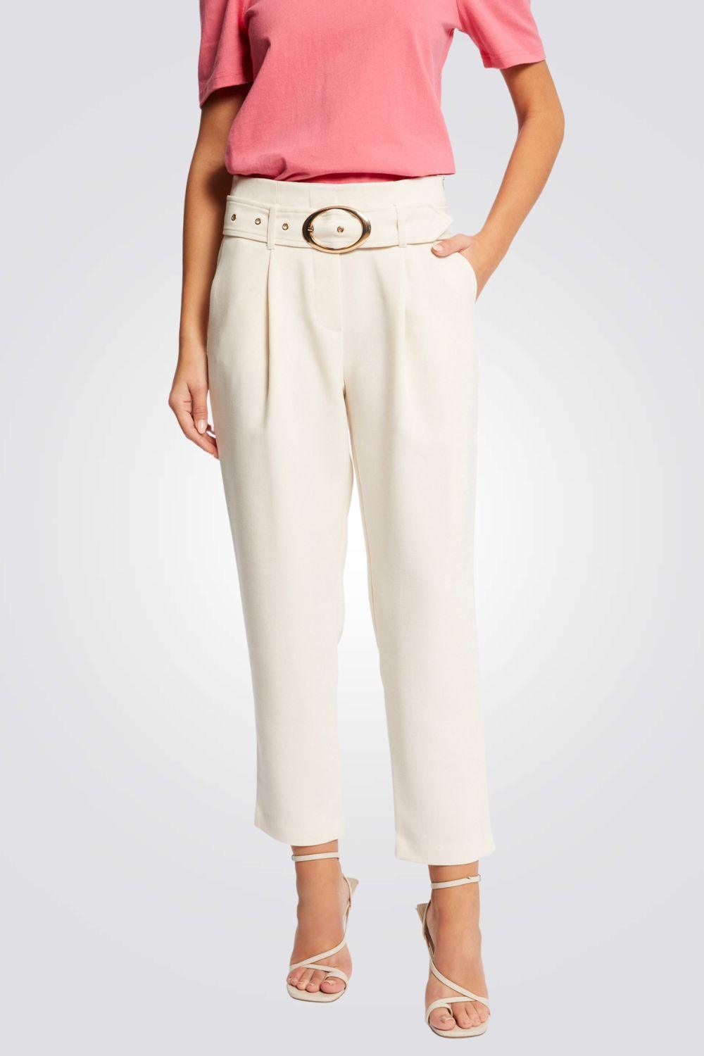 MORGAN - מכנסי אלגנט בצבע שנהב - MASHBIR//365