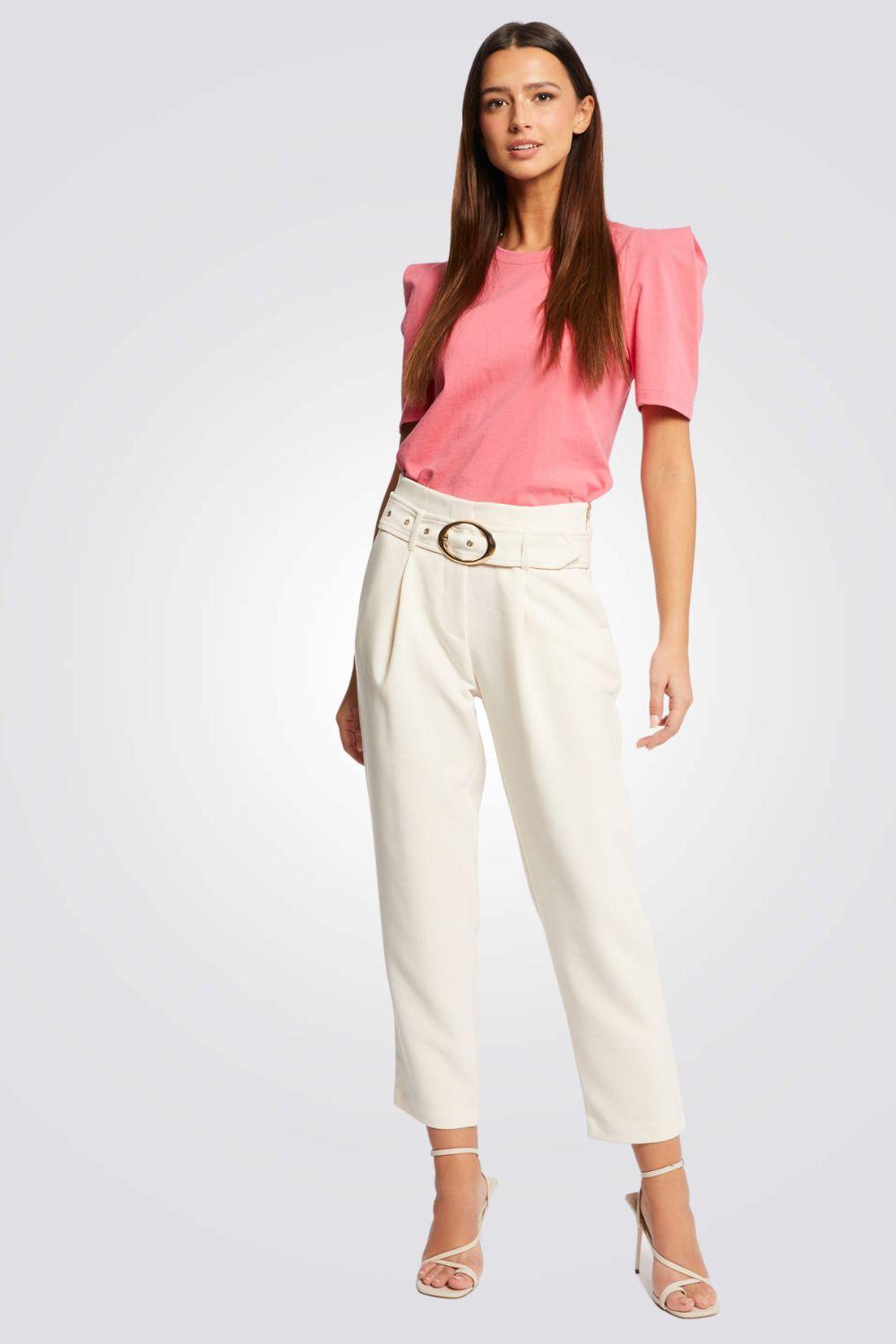 MORGAN - מכנסי אלגנט בצבע שנהב - MASHBIR//365