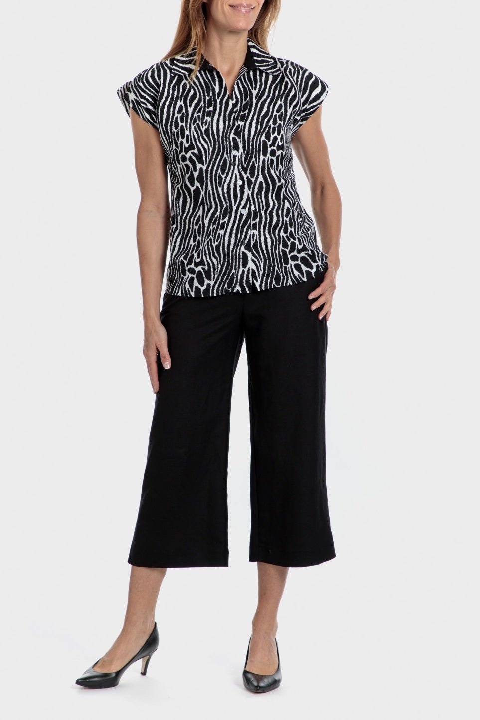PUNT ROMA - מכנסי אלגנט בצבע שחור - MASHBIR//365
