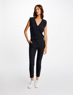 MORGAN - מכנסי אלגנט בצבע כחול עם כפתור מוזהב - MASHBIR//365