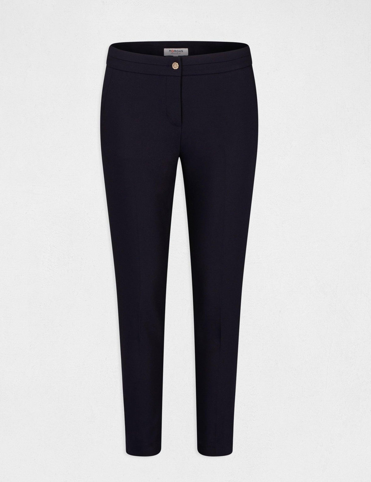 MORGAN - מכנסי אלגנט בצבע כחול עם כפתור מוזהב - MASHBIR//365