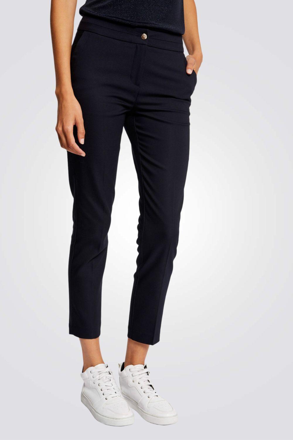 MORGAN - מכנסי אלגנט בצבע כחול עם כפתור מוזהב - MASHBIR//365