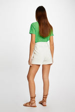 MORGAN - מכנסי אלגנט עם כפתורים מוזהבים בצבע שנהב - MASHBIR//365