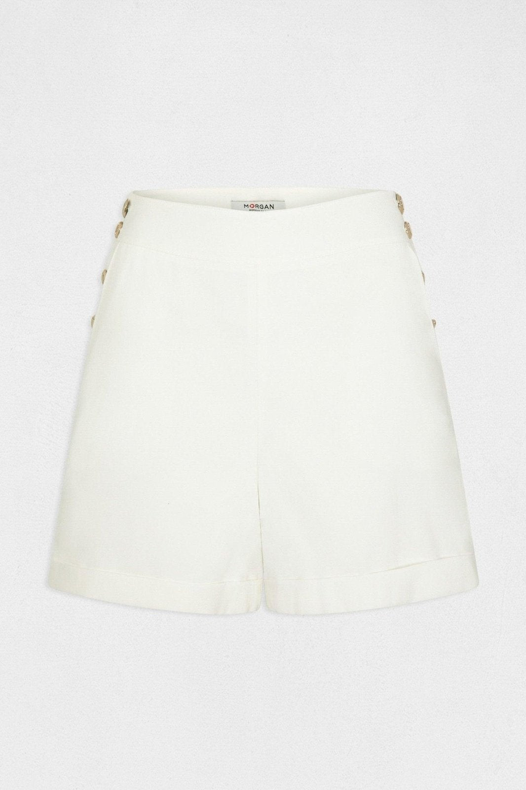 MORGAN - מכנסי אלגנט עם כפתורים מוזהבים בצבע שנהב - MASHBIR//365