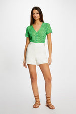 MORGAN - מכנסי אלגנט עם כפתורים מוזהבים בצבע שנהב - MASHBIR//365