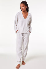 ETAM - מכנסי אריג ארוכים BELISSA אפור בהיר - MASHBIR//365